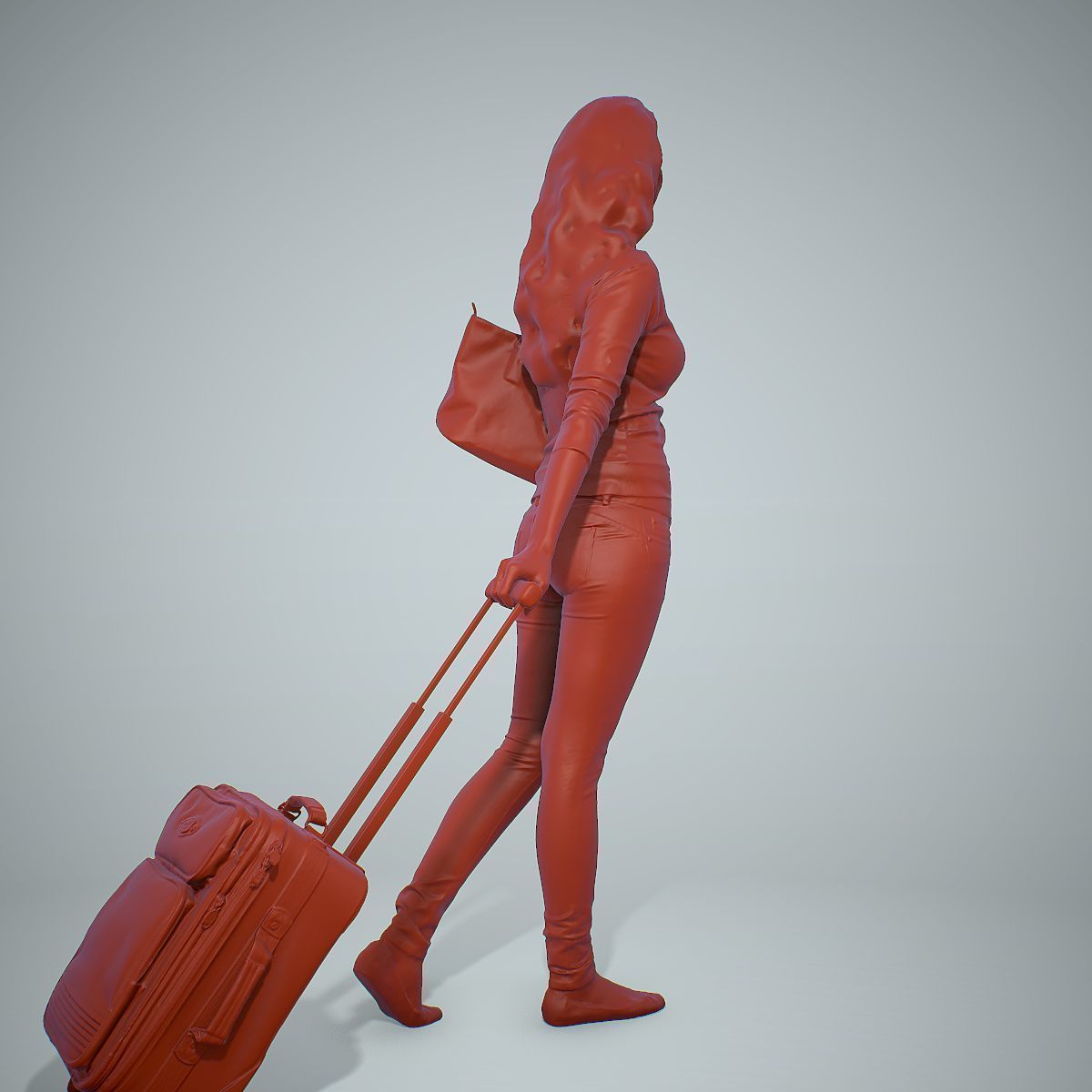 Casual Traveling Woman with Black Suitcase CWom0305-HD2-O01P01-S 3D model_65