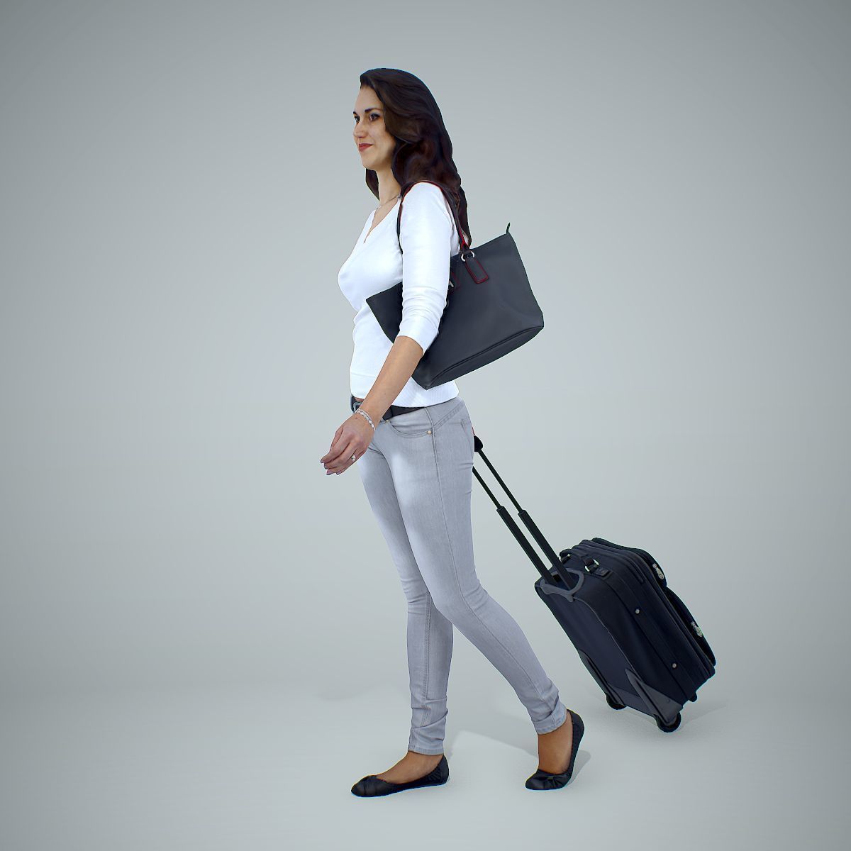 Casual Traveling Woman with Black Suitcase CWom0305-HD2-O01P01-S 3D model_63