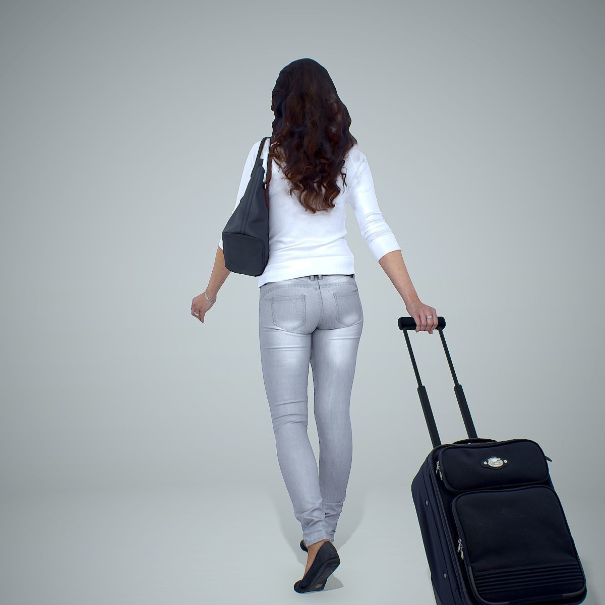 Casual Traveling Woman with Black Suitcase CWom0305-HD2-O01P01-S 3D model_68