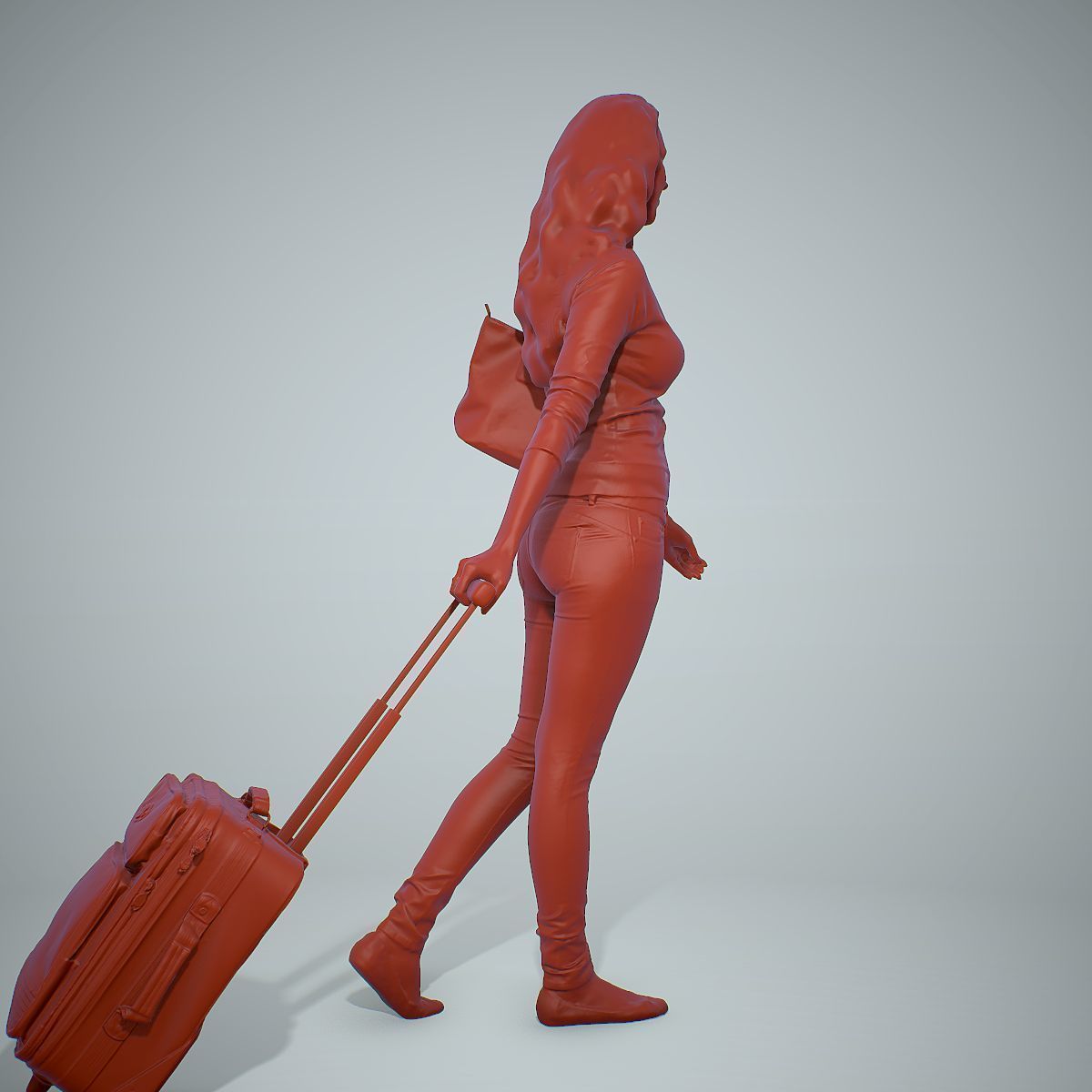 Casual Traveling Woman with Black Suitcase CWom0305-HD2-O01P01-S 3D model_31