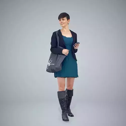Standing Woman with Grey Shopping Bag CWom0303-HD2-O01P01-S