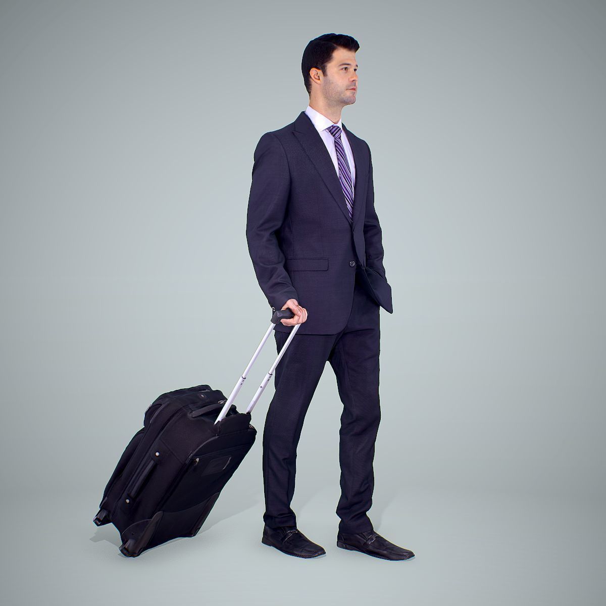 Classy Business Man with Suitcase CMan0304-HD2-O01P01-S 3D model_1