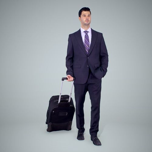 Classy Business Man with Suitcase CMan0304-HD2-O01P01-S 3D model