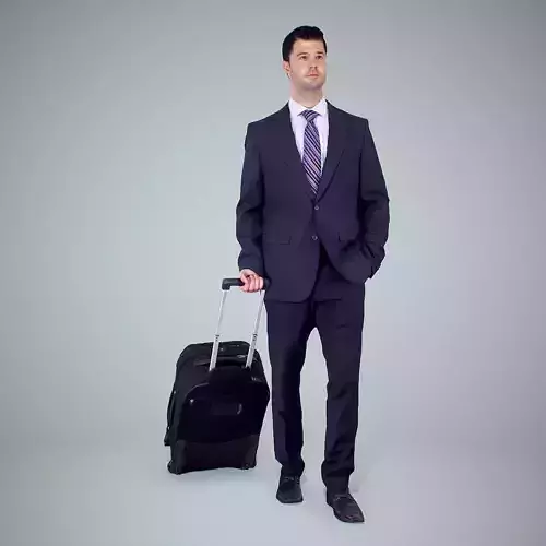 Classy Business Man with Suitcase CMan0304-HD2-O01P01-S