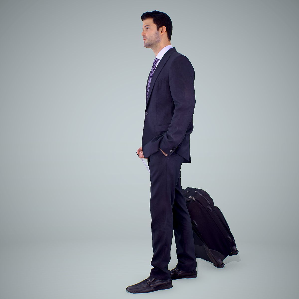 Classy Business Man with Suitcase CMan0304-HD2-O01P01-S 3D model_2