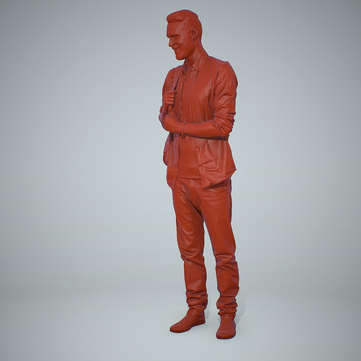 Smiling Man with Red Converse Sneakers CMan0302-HD2-O01P01-S 3D model_14