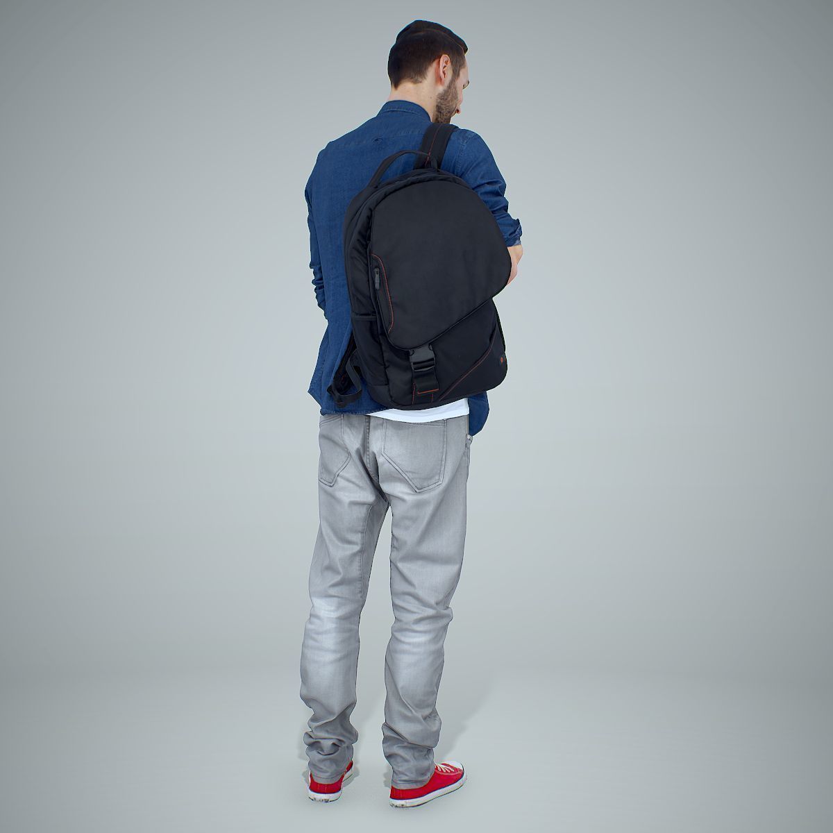 Smiling Man with Red Converse Sneakers CMan0302-HD2-O01P01-S 3D model_4