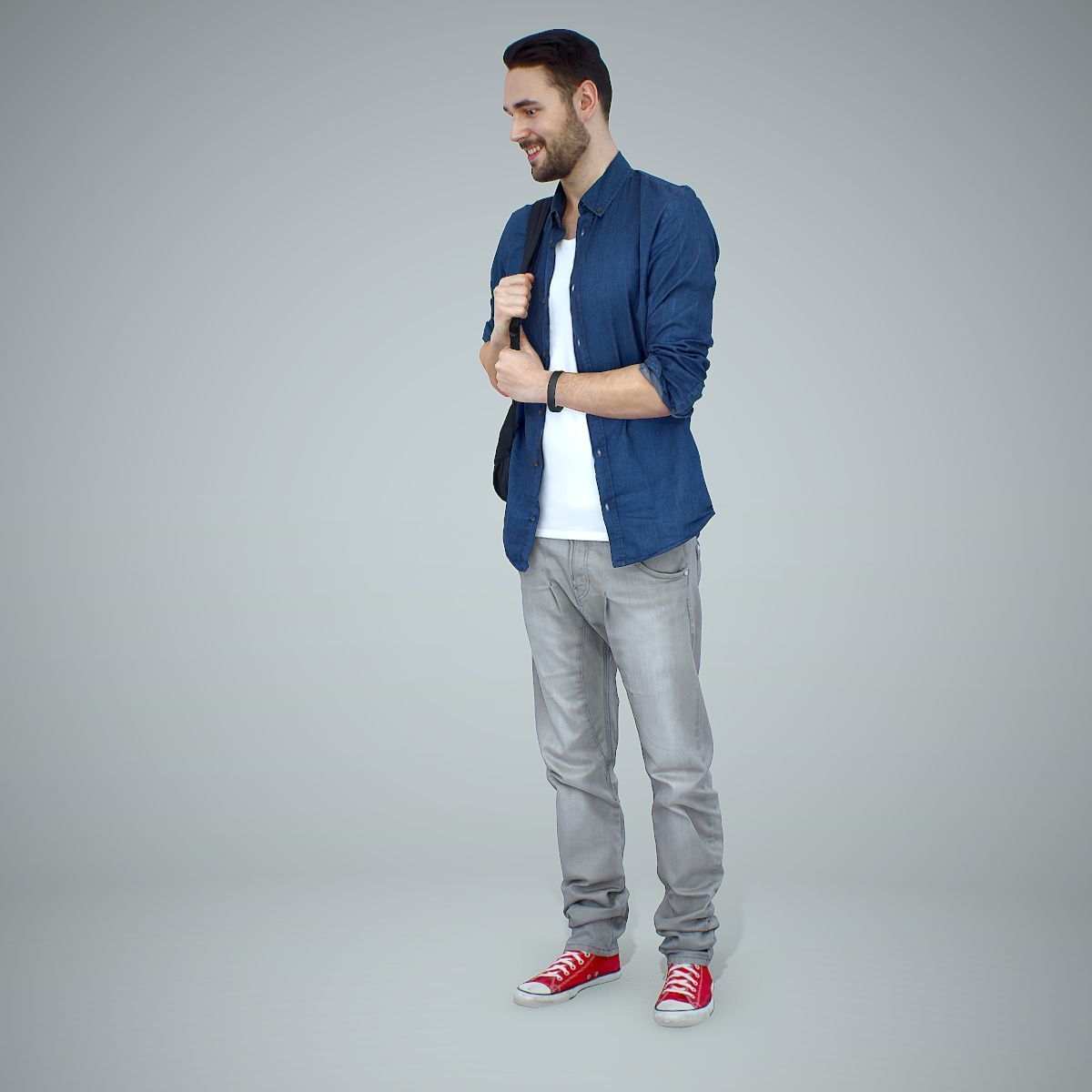 Smiling Man with Red Converse Sneakers CMan0302-HD2-O01P01-S 3D model_44