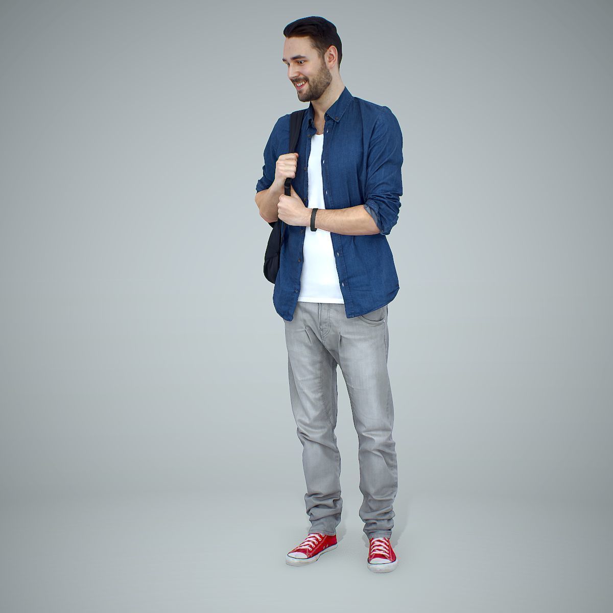 Smiling Man with Red Converse Sneakers CMan0302-HD2-O01P01-S 3D model_33