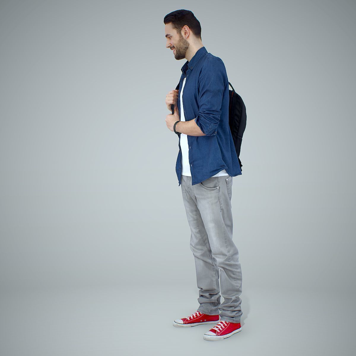Smiling Man with Red Converse Sneakers CMan0302-HD2-O01P01-S 3D model_64