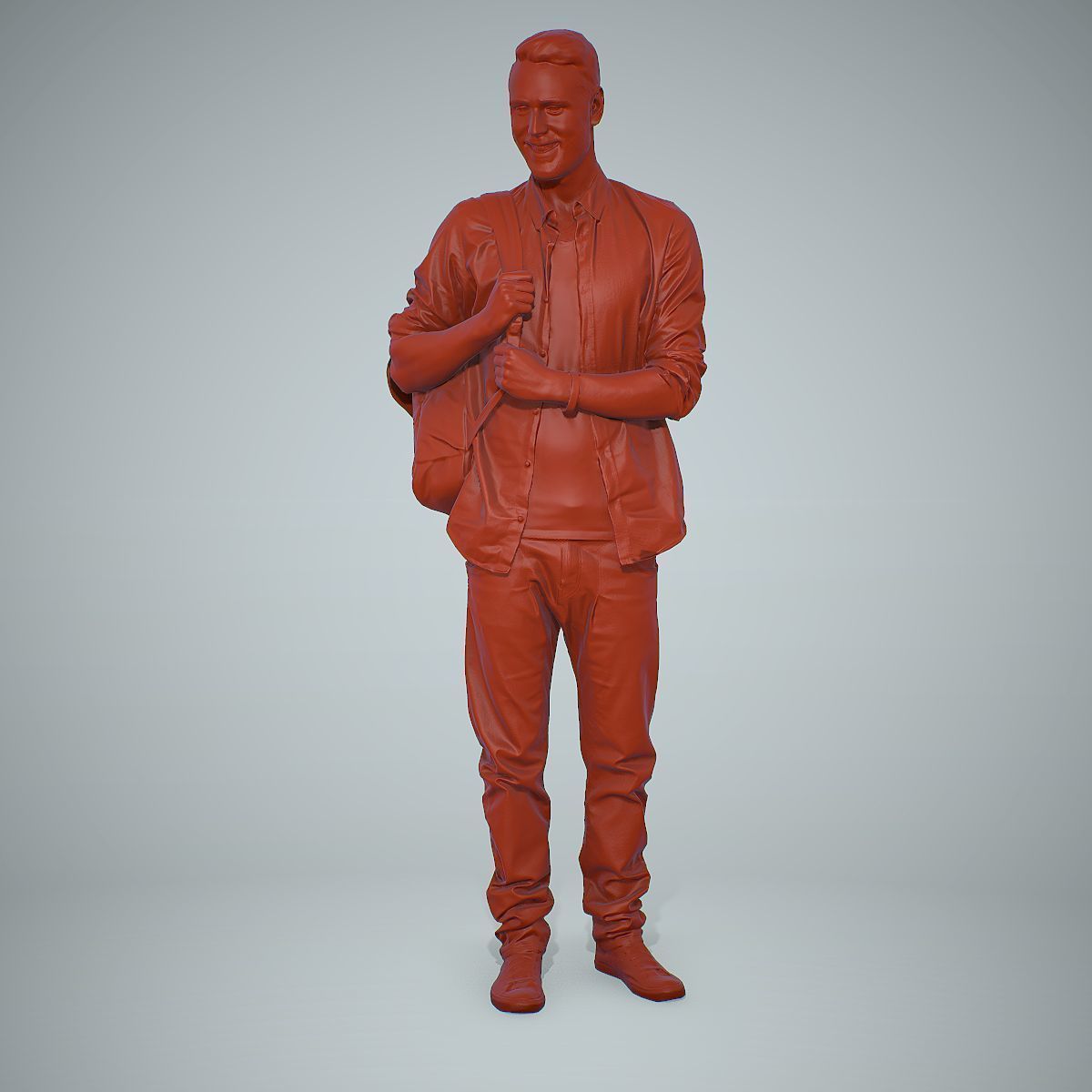 Smiling Man with Red Converse Sneakers CMan0302-HD2-O01P01-S 3D model_9