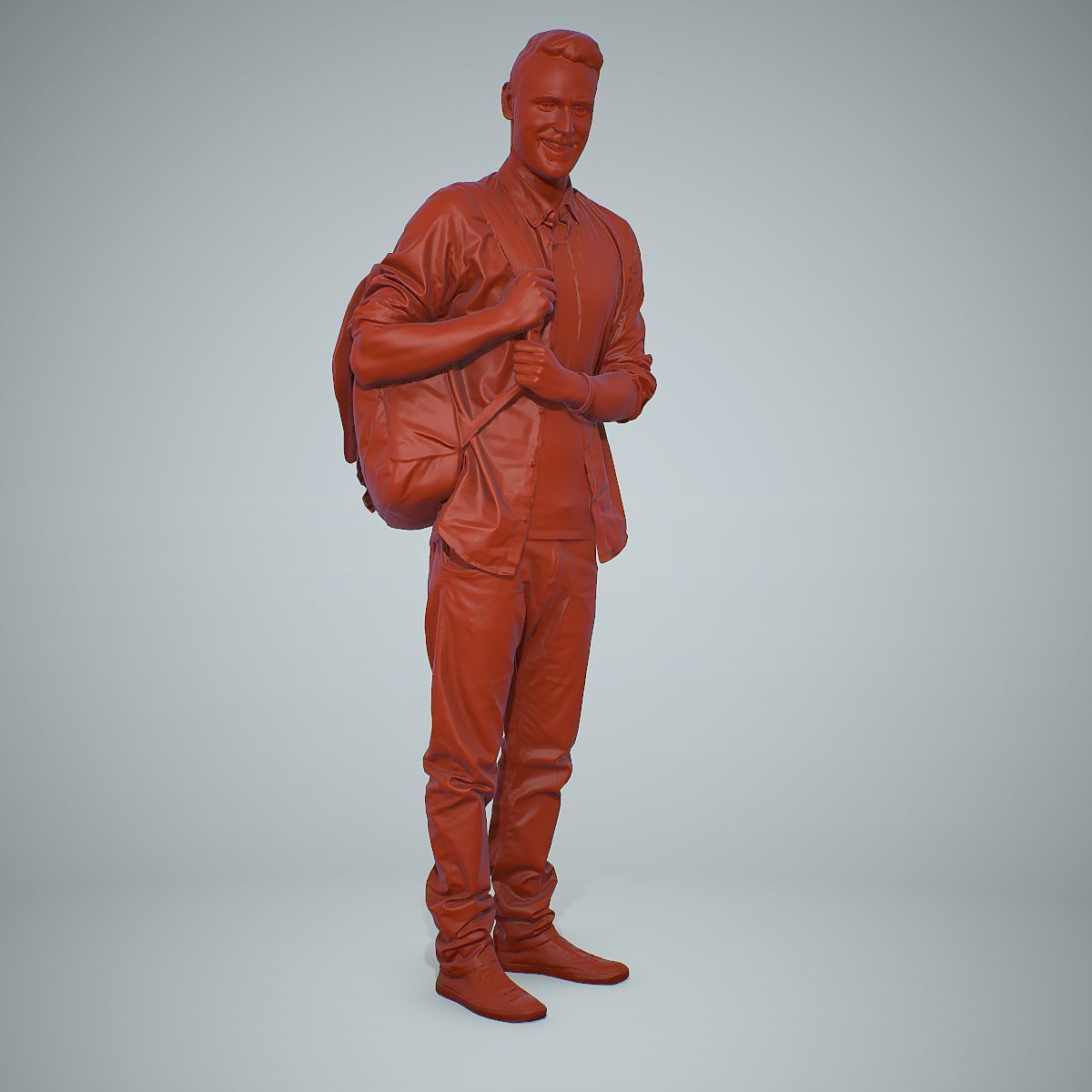 Smiling Man with Red Converse Sneakers CMan0302-HD2-O01P01-S 3D model_11