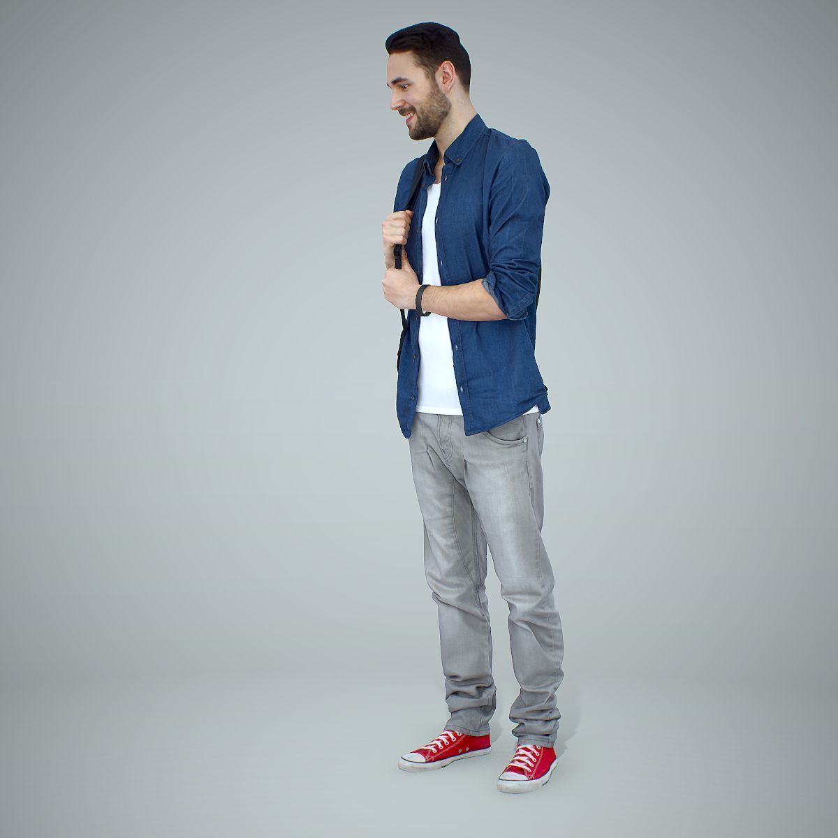 Smiling Man with Red Converse Sneakers CMan0302-HD2-O01P01-S 3D model_63