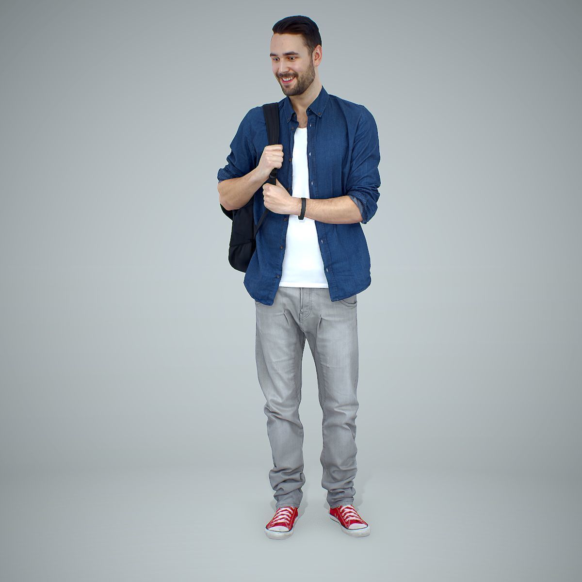 Smiling Man with Red Converse Sneakers CMan0302-HD2-O01P01-S 3D model_36
