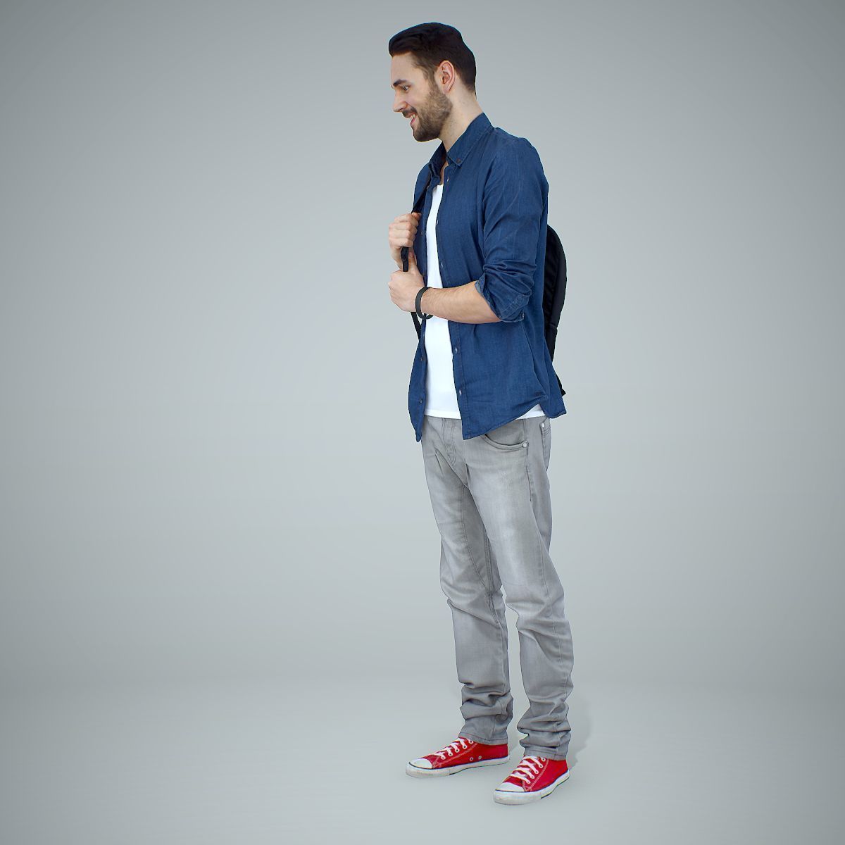 Smiling Man with Red Converse Sneakers CMan0302-HD2-O01P01-S 3D model_45