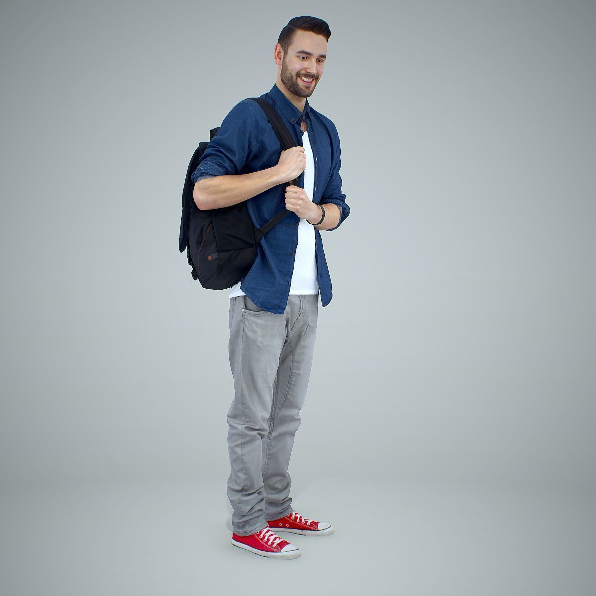 Smiling Man with Red Converse Sneakers CMan0302-HD2-O01P01-S 3D model_41