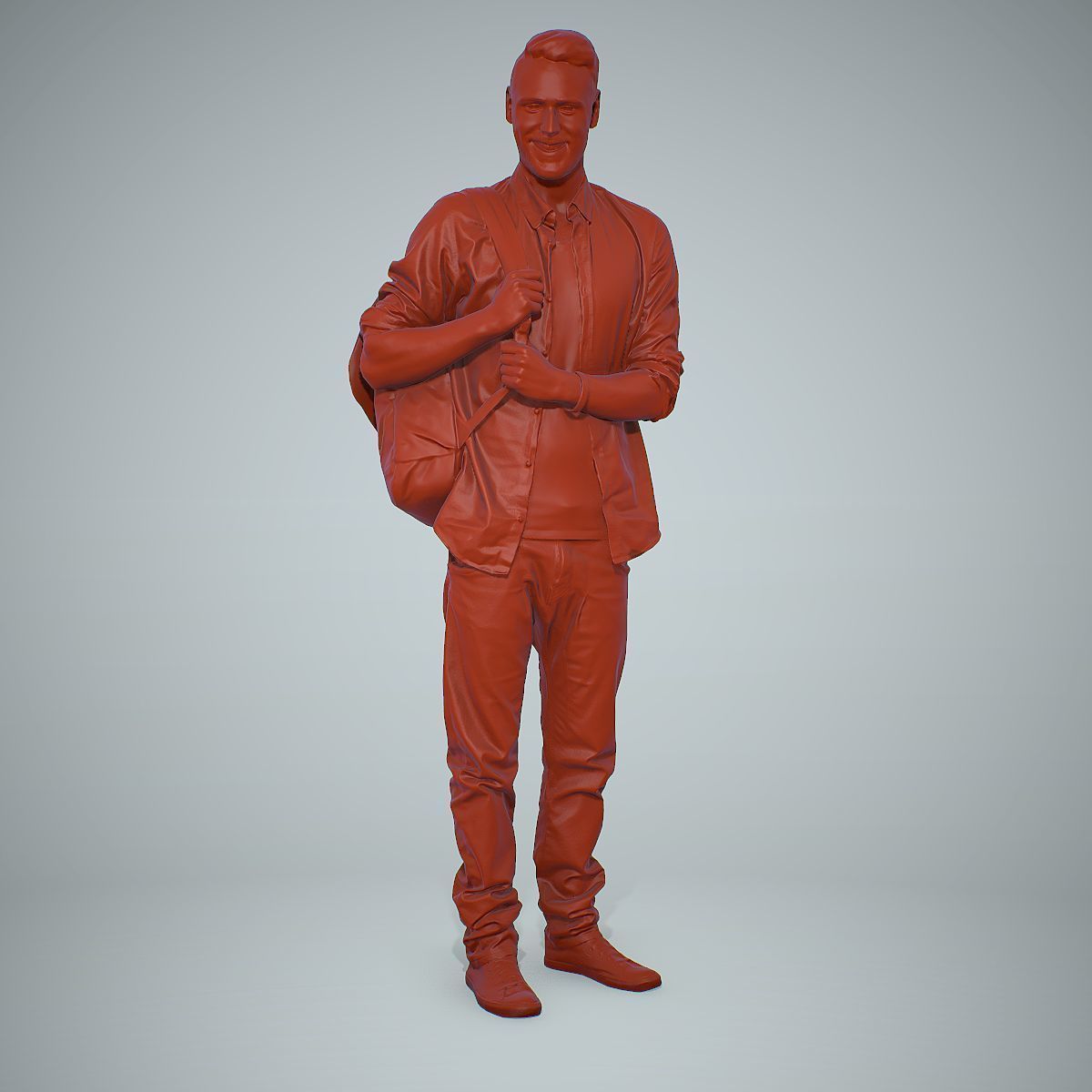 Smiling Man with Red Converse Sneakers CMan0302-HD2-O01P01-S 3D model_7