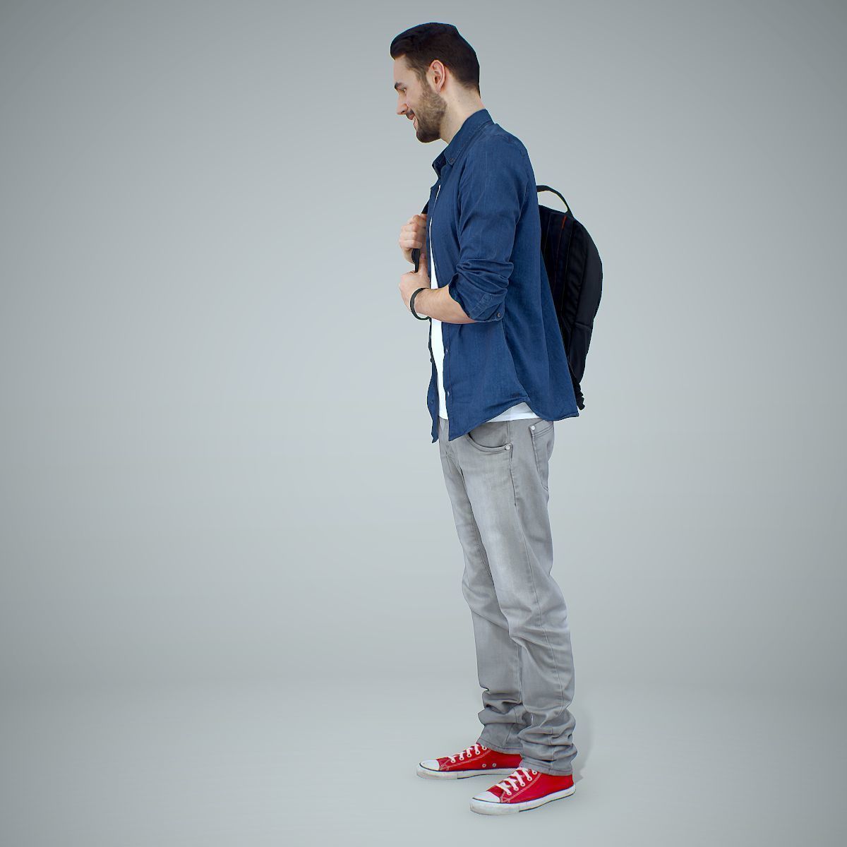 Smiling Man with Red Converse Sneakers CMan0302-HD2-O01P01-S 3D model_58