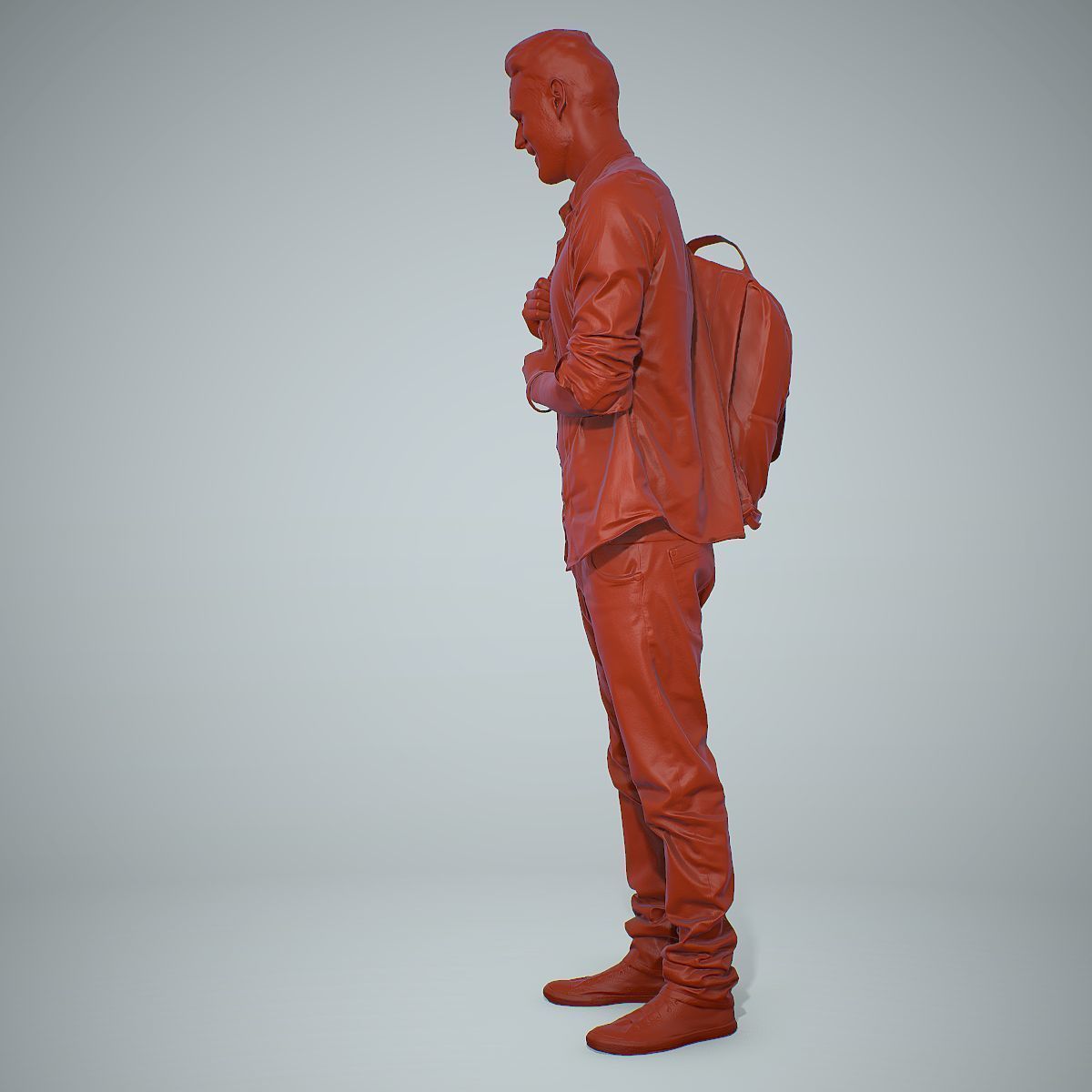 Smiling Man with Red Converse Sneakers CMan0302-HD2-O01P01-S 3D model_5