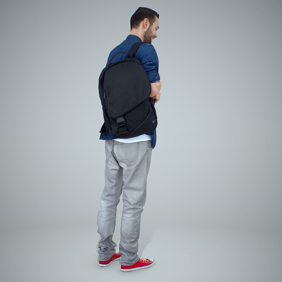 Smiling Man with Red Converse Sneakers CMan0302-HD2-O01P01-S 3D model_65