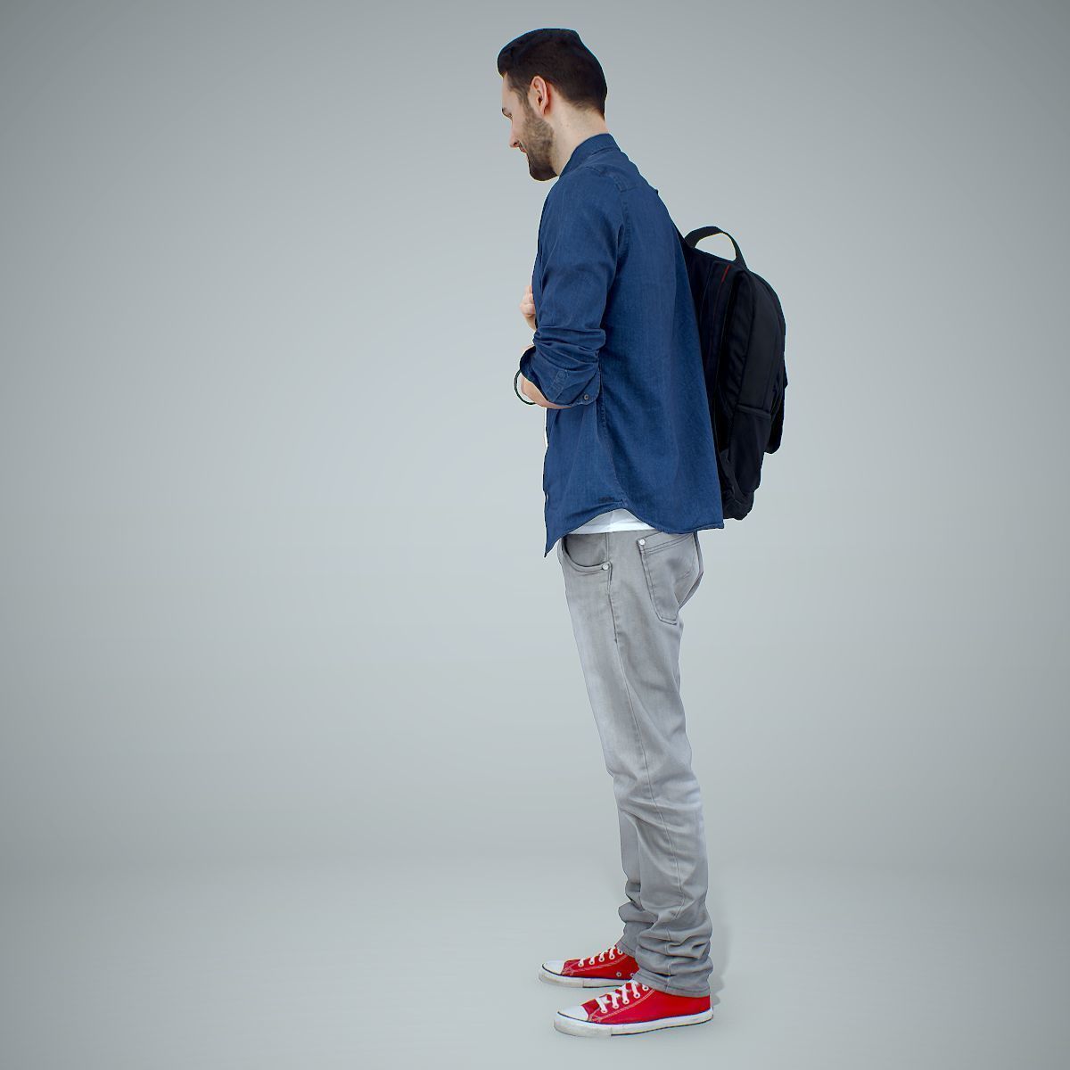 Smiling Man with Red Converse Sneakers CMan0302-HD2-O01P01-S 3D model_67