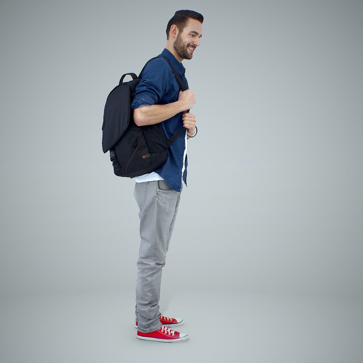 Smiling Man with Red Converse Sneakers CMan0302-HD2-O01P01-S 3D model_43