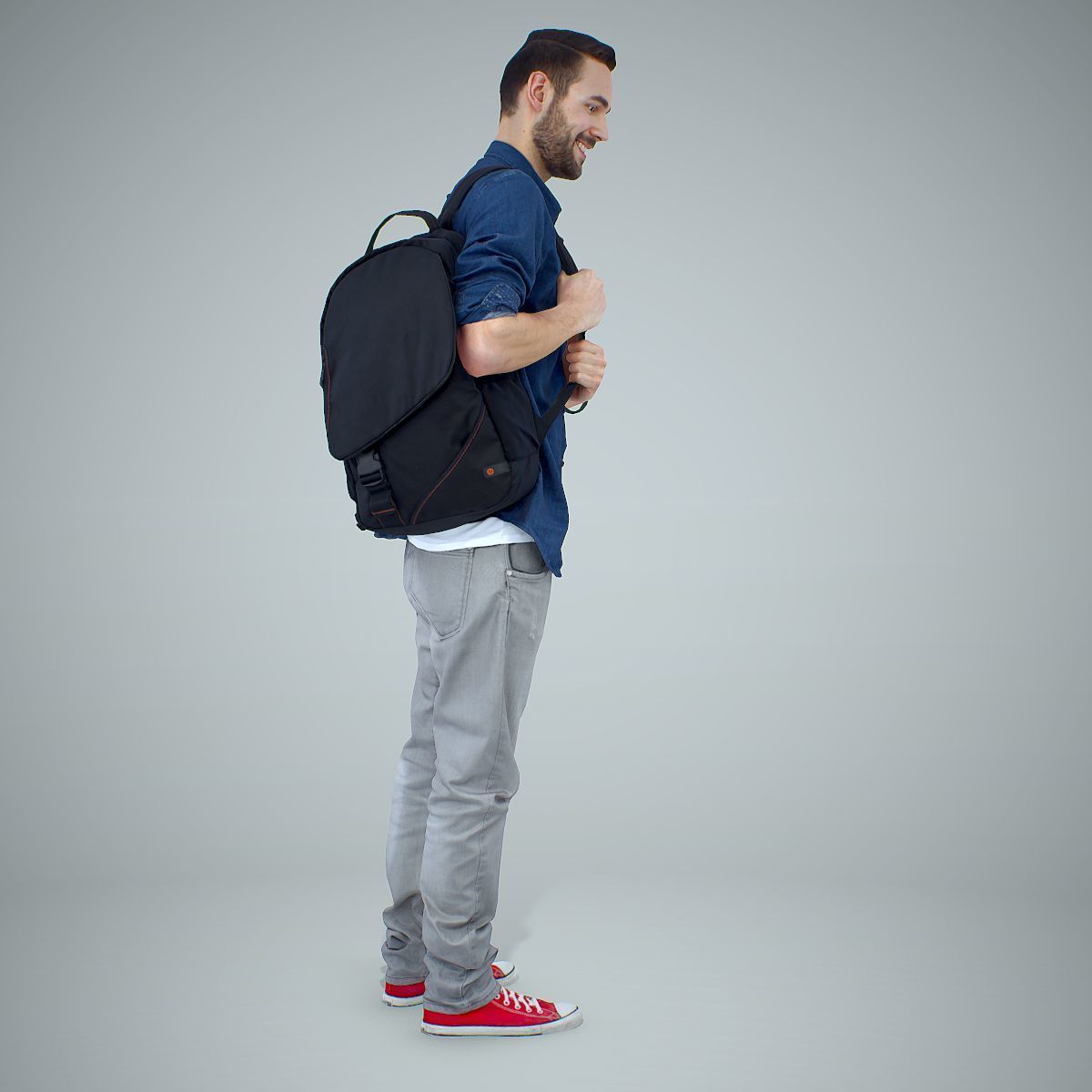 Smiling Man with Red Converse Sneakers CMan0302-HD2-O01P01-S 3D model_18