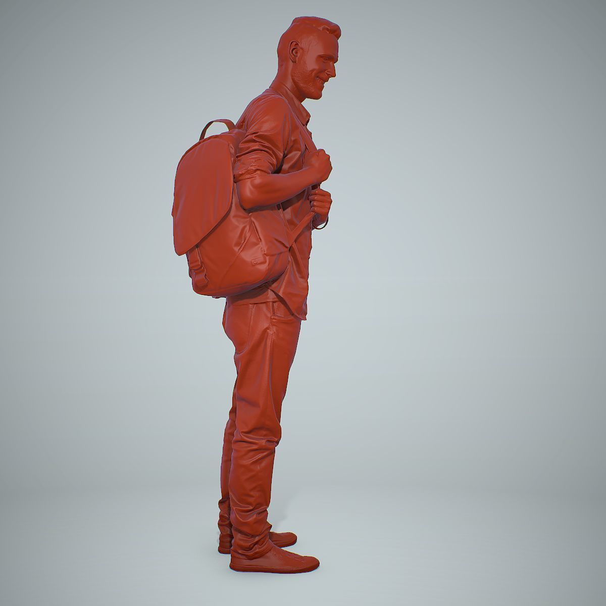 Smiling Man with Red Converse Sneakers CMan0302-HD2-O01P01-S 3D model_6