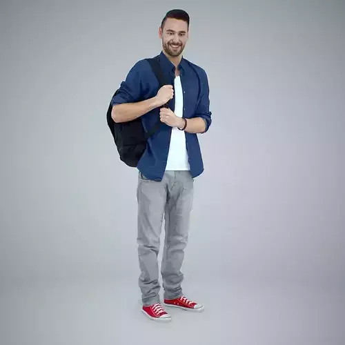 Smiling Man with Red Converse Sneakers CMan0302-HD2-O01P01-S