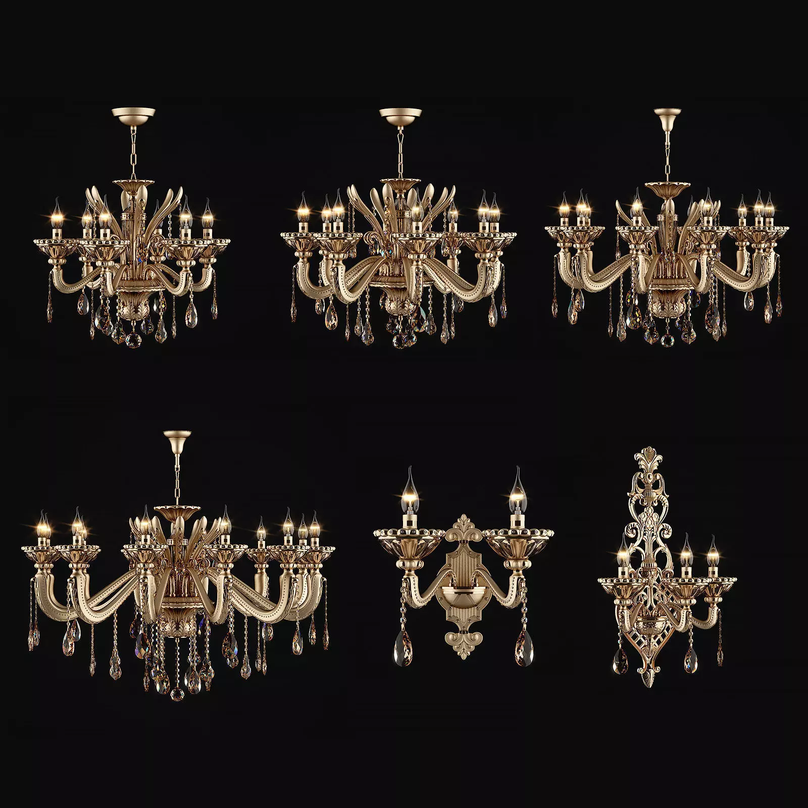 Alzata Osgona Chandeliers Collection 1 3D model