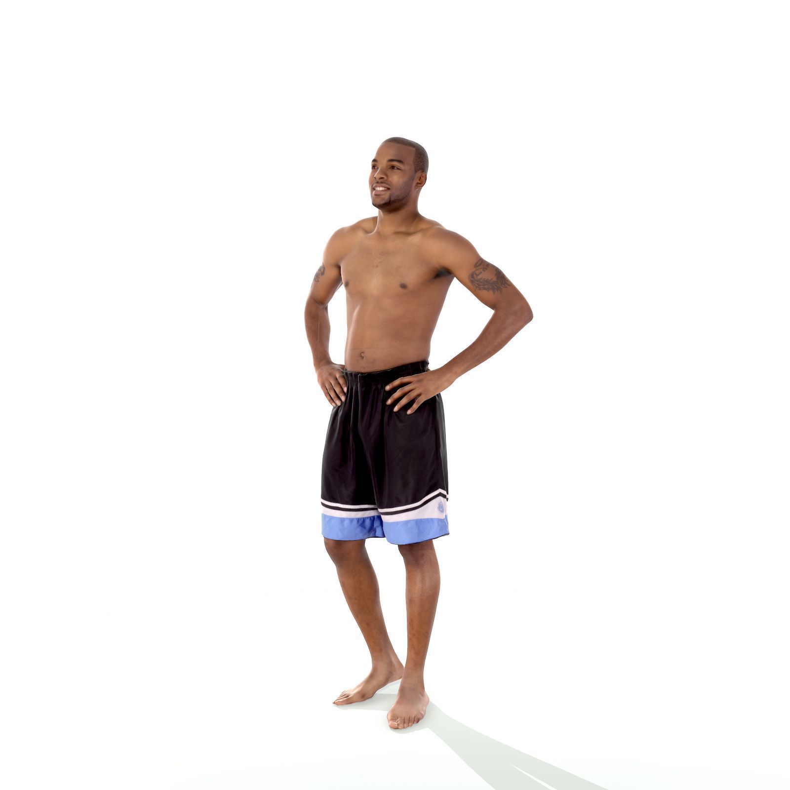 Standing Smiling Man with Blue Shorts SMan0311-HD2-O01P01-S 3D model_69