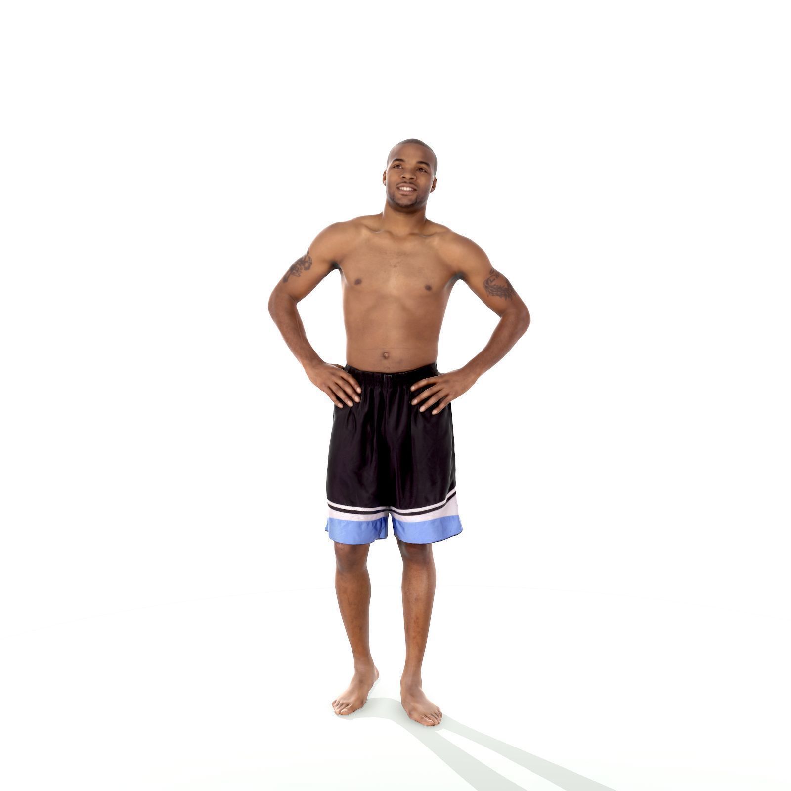 Standing Smiling Man with Blue Shorts SMan0311-HD2-O01P01-S 3D model_14