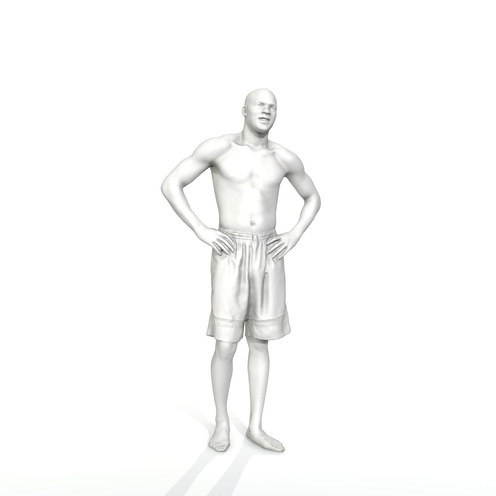 Standing Smiling Man with Blue Shorts SMan0311-HD2-O01P01-S 3D model_8