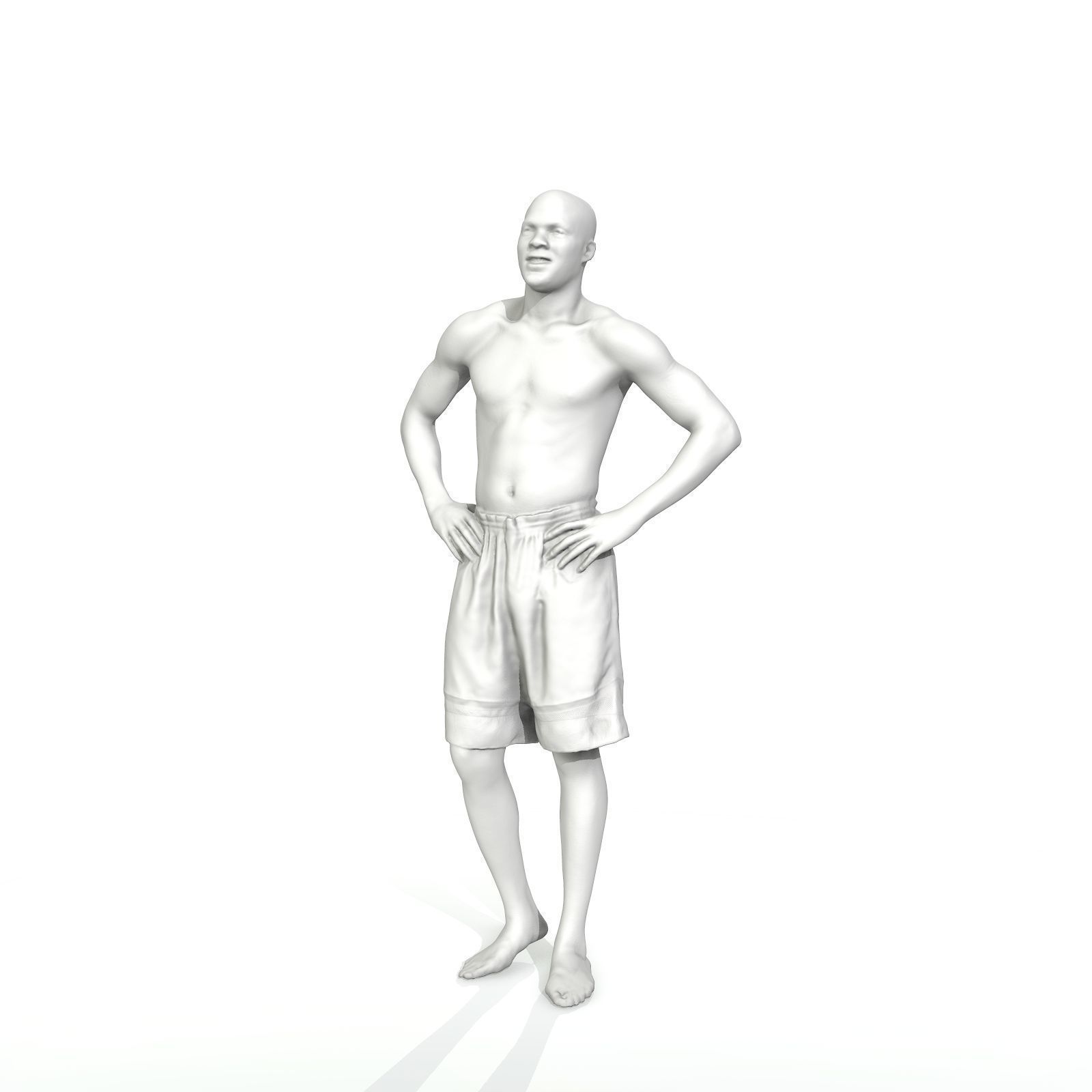 Standing Smiling Man with Blue Shorts SMan0311-HD2-O01P01-S 3D model_6