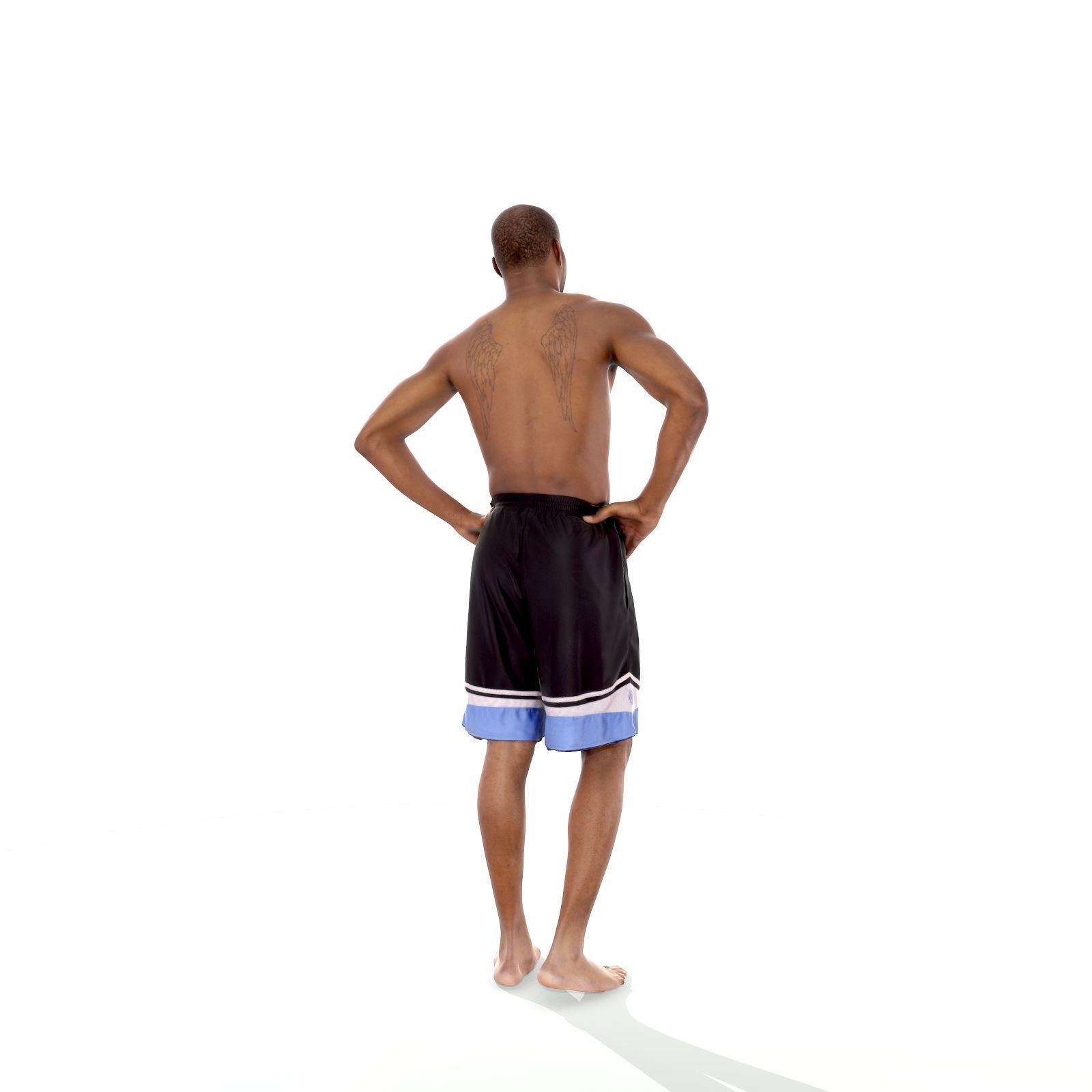 Standing Smiling Man with Blue Shorts SMan0311-HD2-O01P01-S 3D model_3