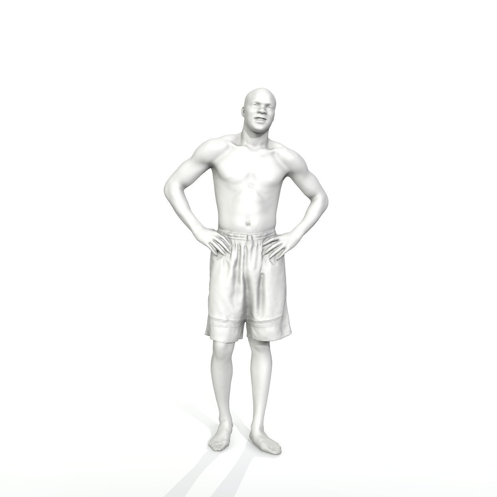 Standing Smiling Man with Blue Shorts SMan0311-HD2-O01P01-S 3D model_5