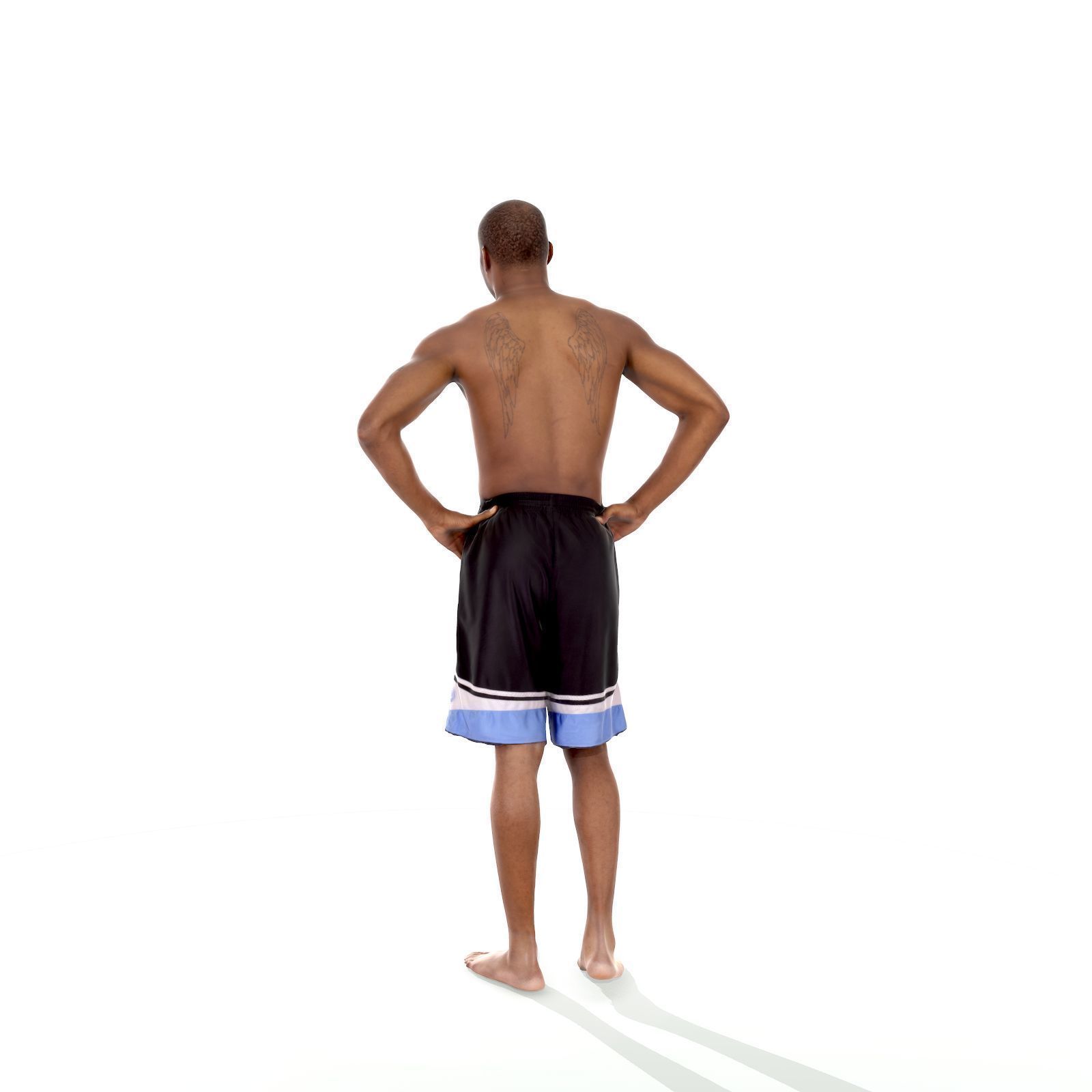 Standing Smiling Man with Blue Shorts SMan0311-HD2-O01P01-S 3D model_25