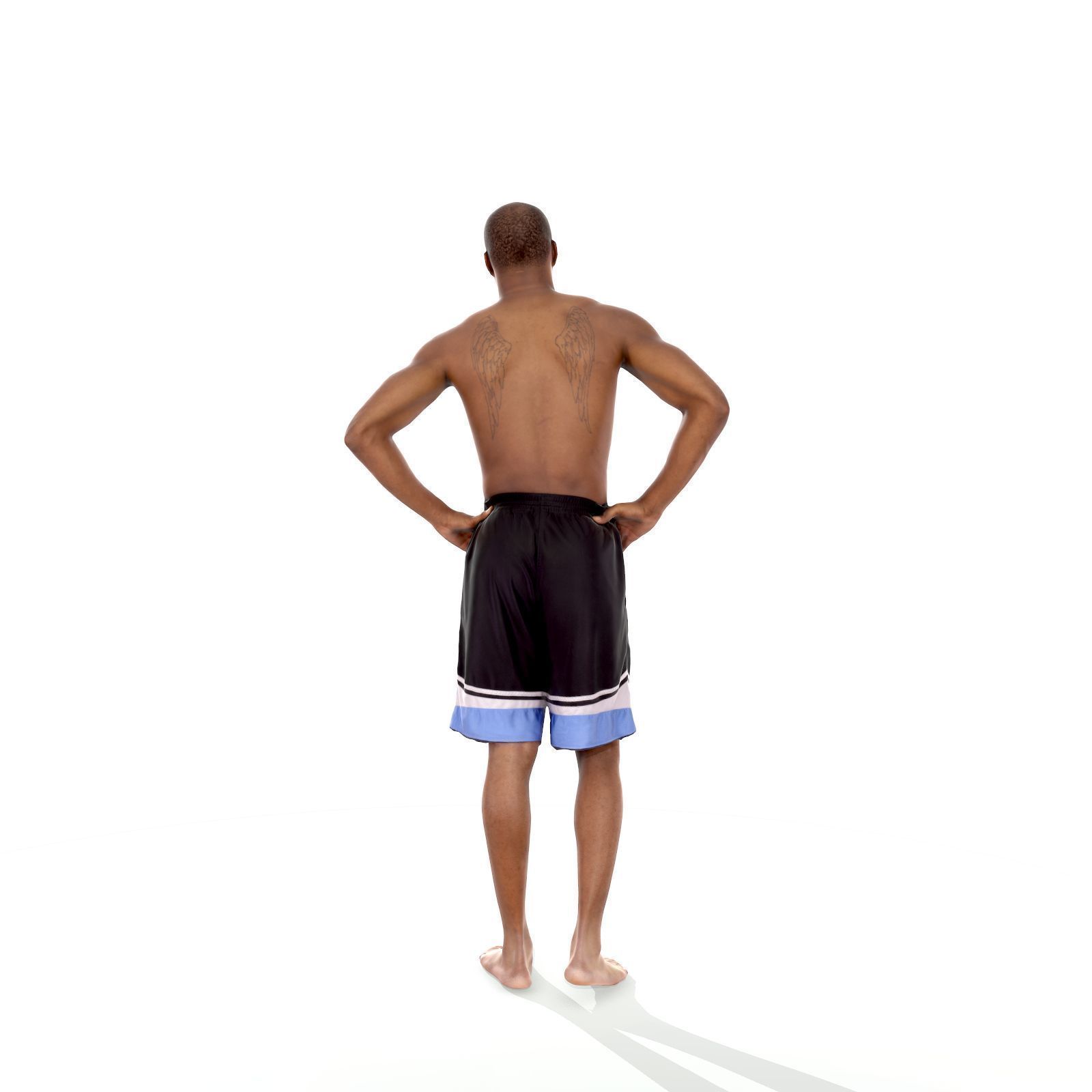 Standing Smiling Man with Blue Shorts SMan0311-HD2-O01P01-S 3D model_42