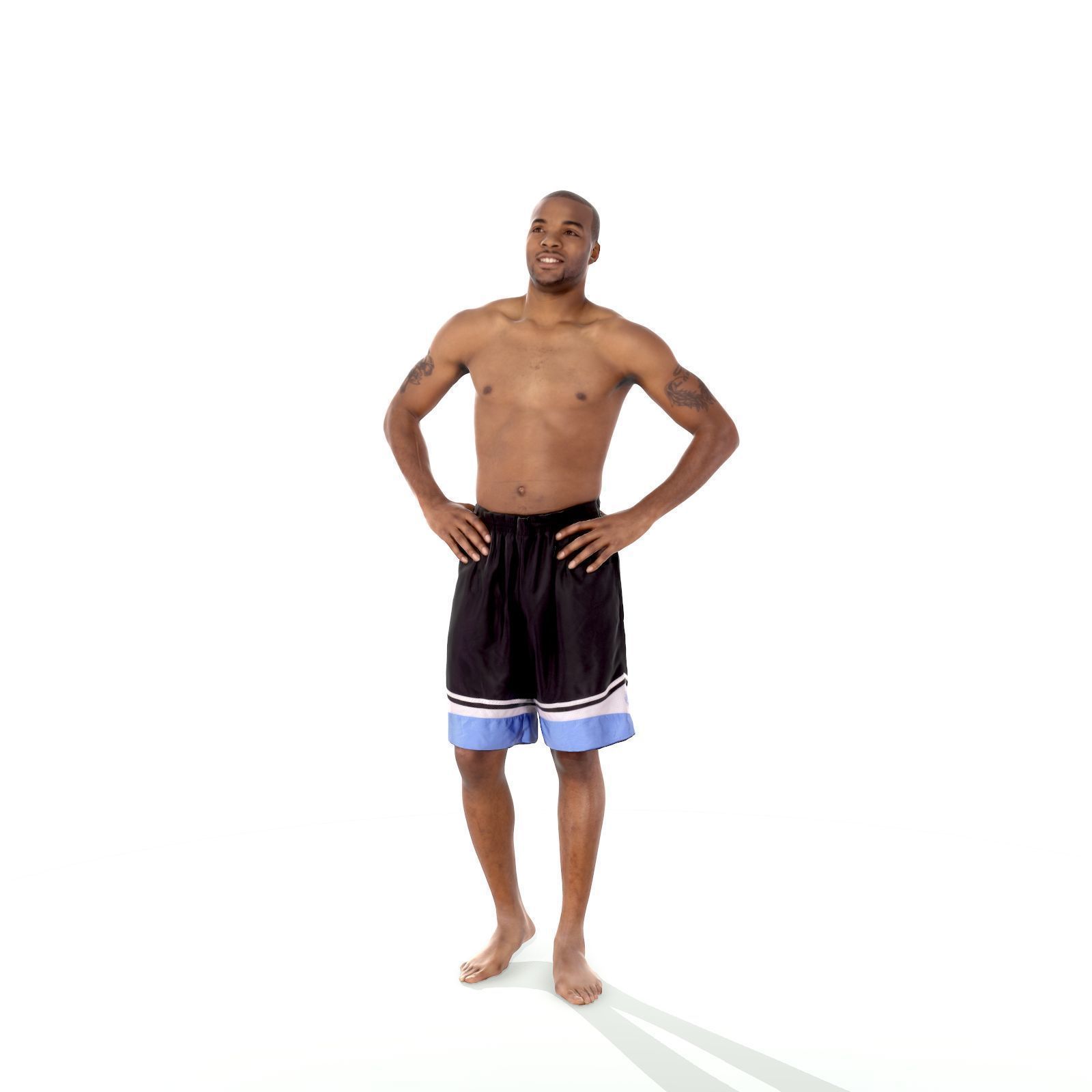 Standing Smiling Man with Blue Shorts SMan0311-HD2-O01P01-S 3D model_66