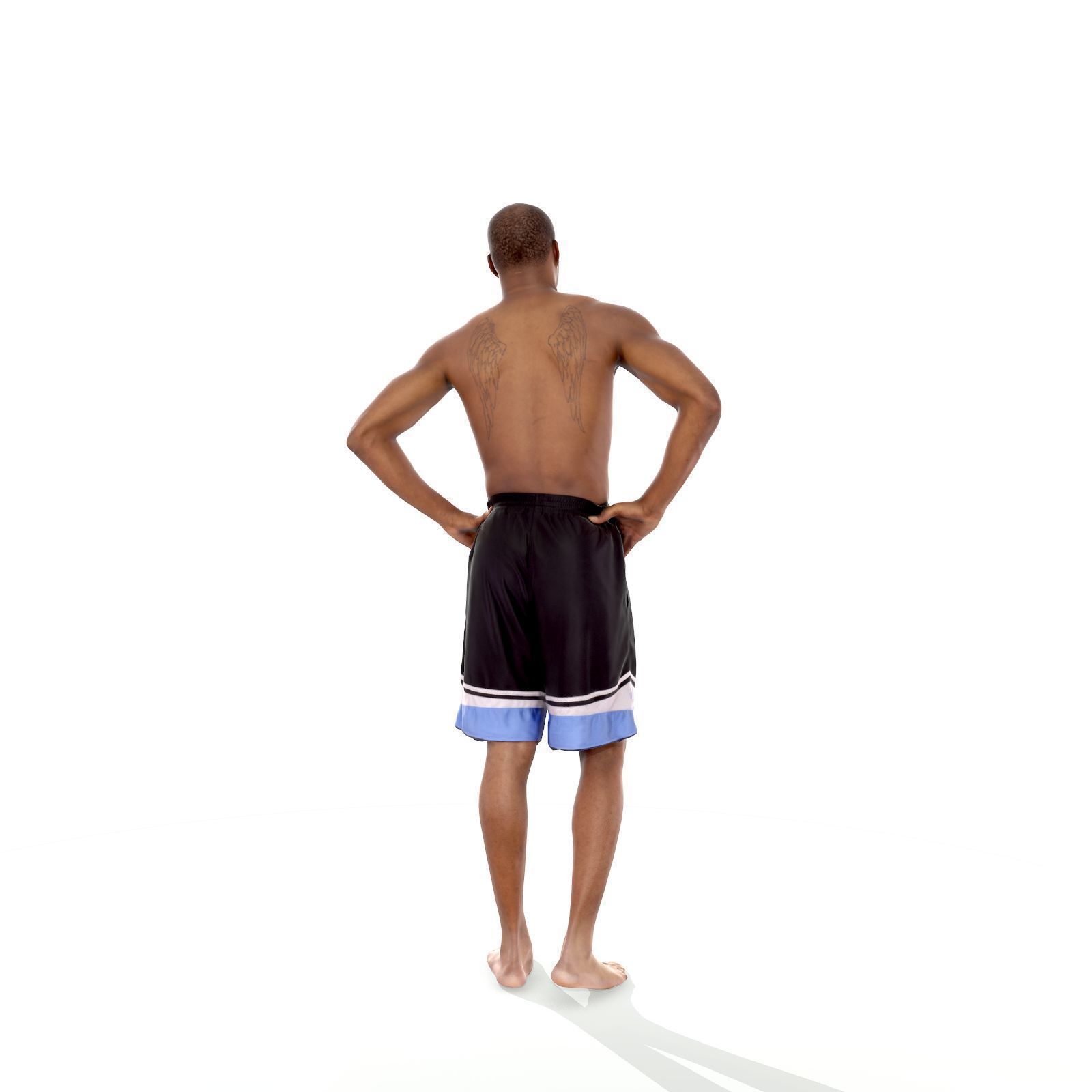 Standing Smiling Man with Blue Shorts SMan0311-HD2-O01P01-S 3D model_21