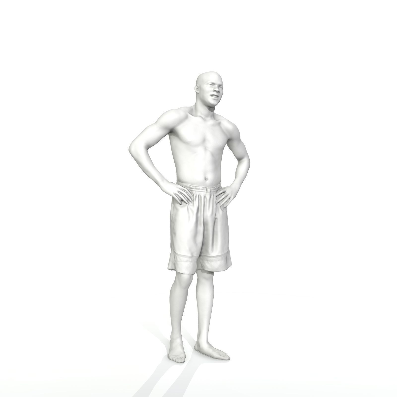 Standing Smiling Man with Blue Shorts SMan0311-HD2-O01P01-S 3D model_10