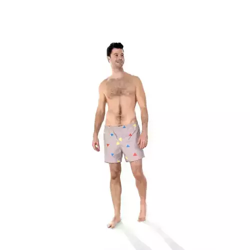 Standing Smiling Man with Swim Shorts SMan0309-HD2-O01P01-S