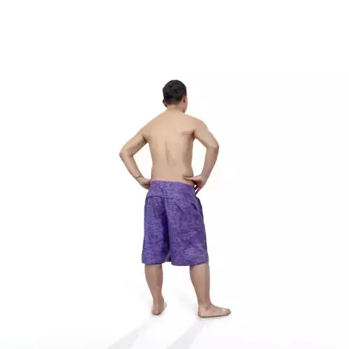 Standing Smiling Man with Long Shorts SMan0307-HD2-O01P01-S 3D model