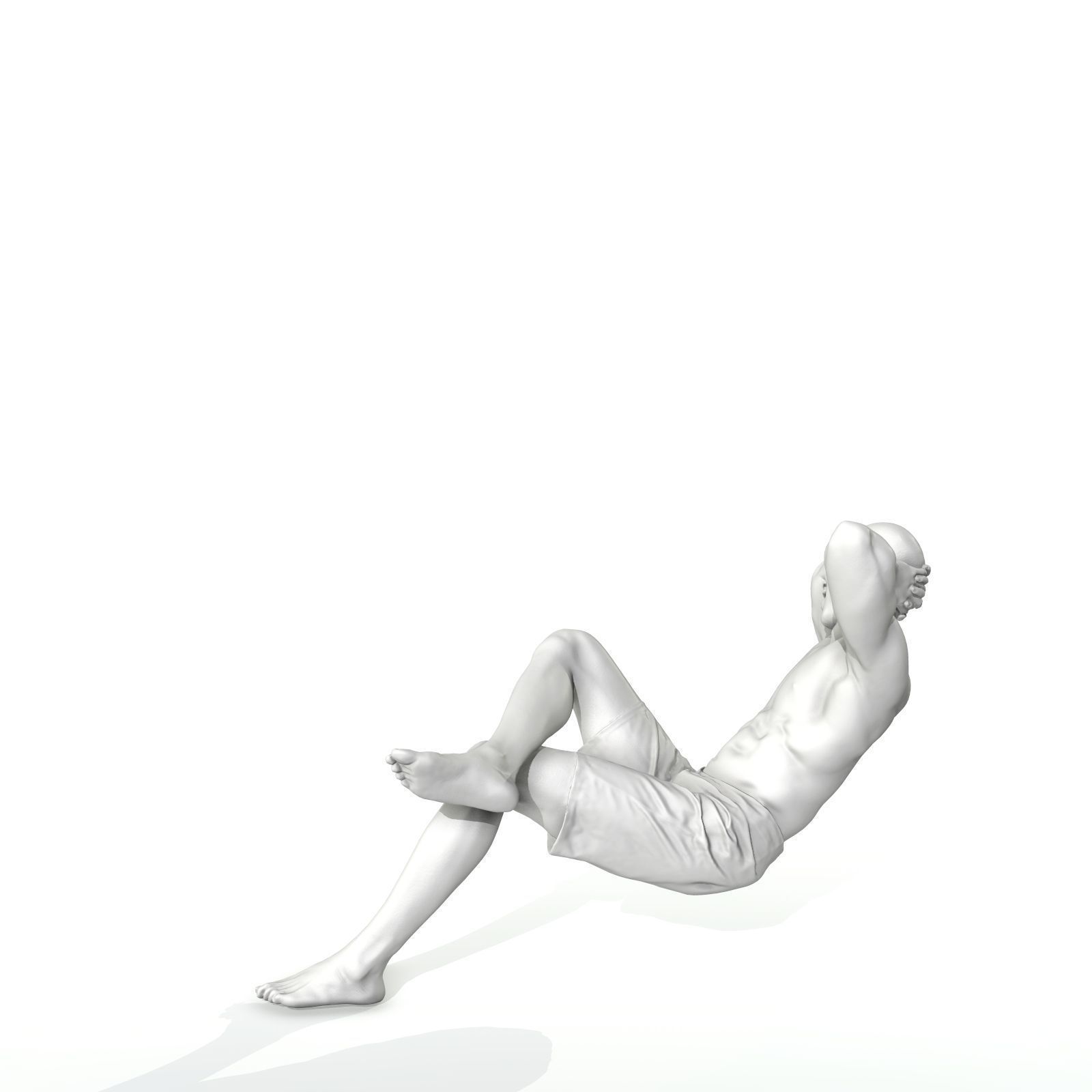 Laying Smiling Man with Green Shorts SMan0306-HD2-O01P01-S 3D model_35