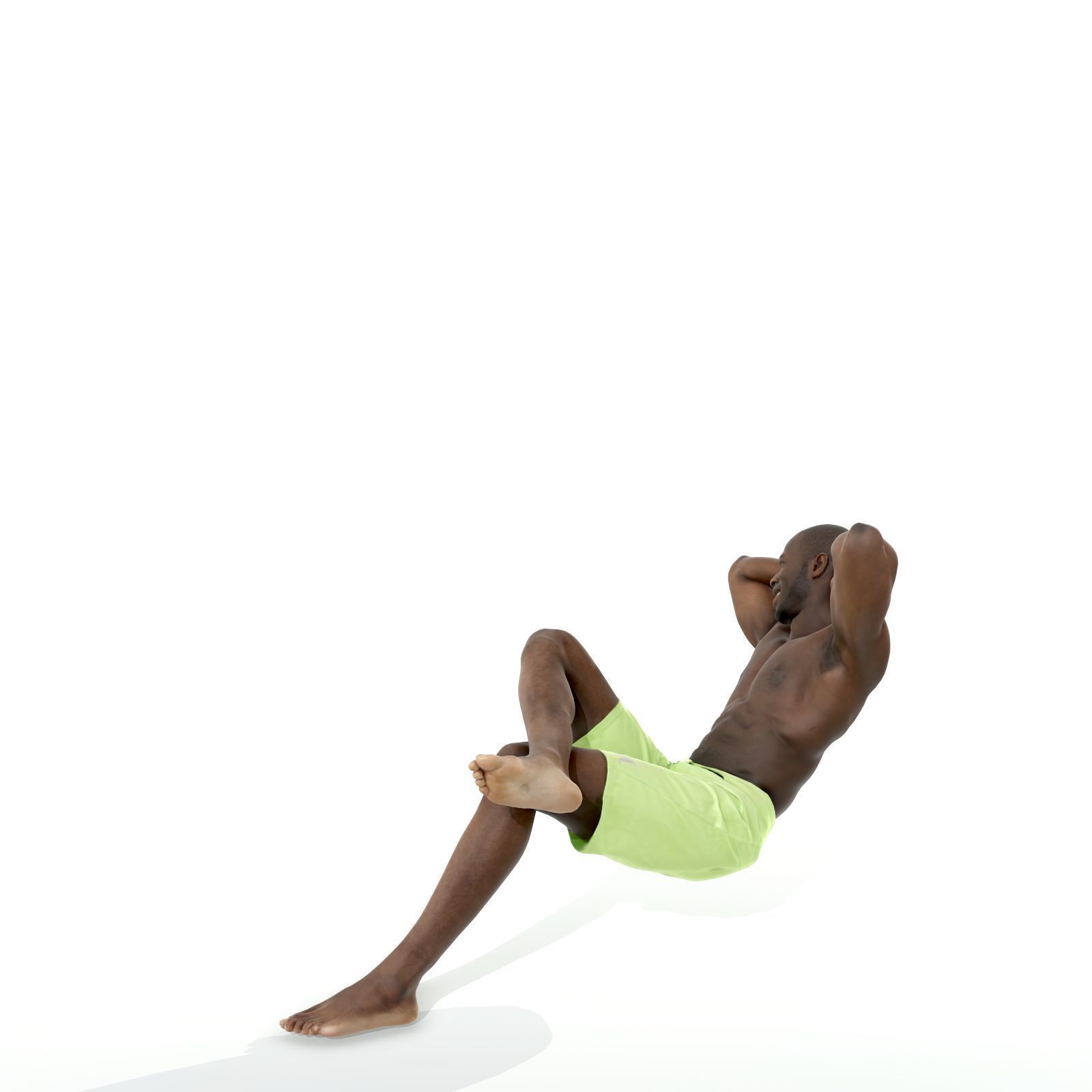 Laying Smiling Man with Green Shorts SMan0306-HD2-O01P01-S 3D model_72