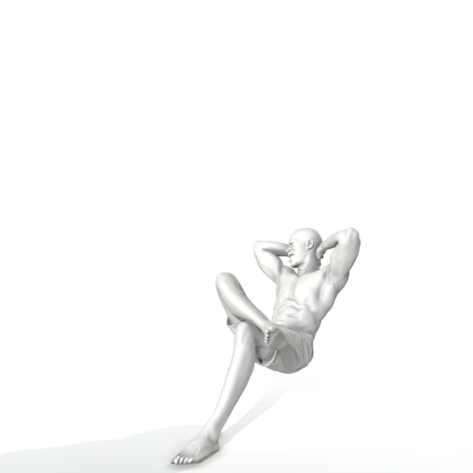 Laying Smiling Man with Green Shorts SMan0306-HD2-O01P01-S 3D model_17