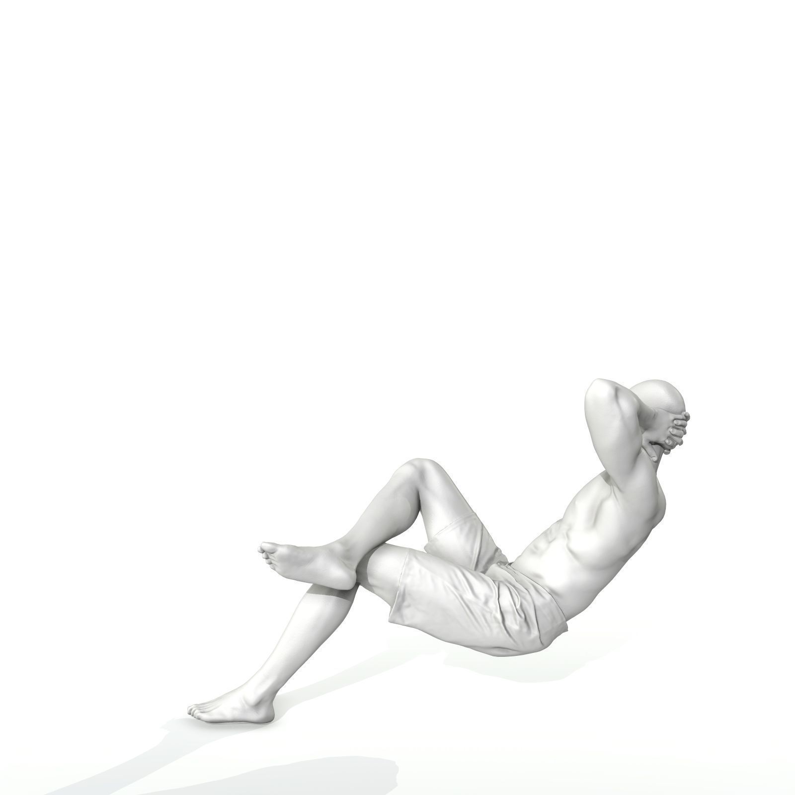 Laying Smiling Man with Green Shorts SMan0306-HD2-O01P01-S 3D model_63