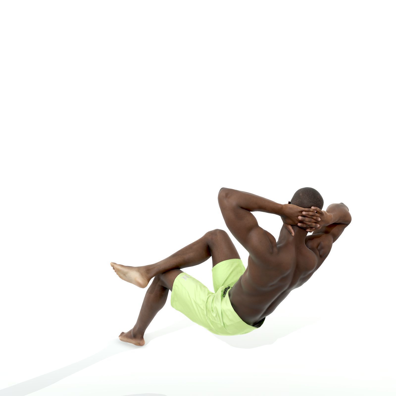 Laying Smiling Man with Green Shorts SMan0306-HD2-O01P01-S 3D model_53