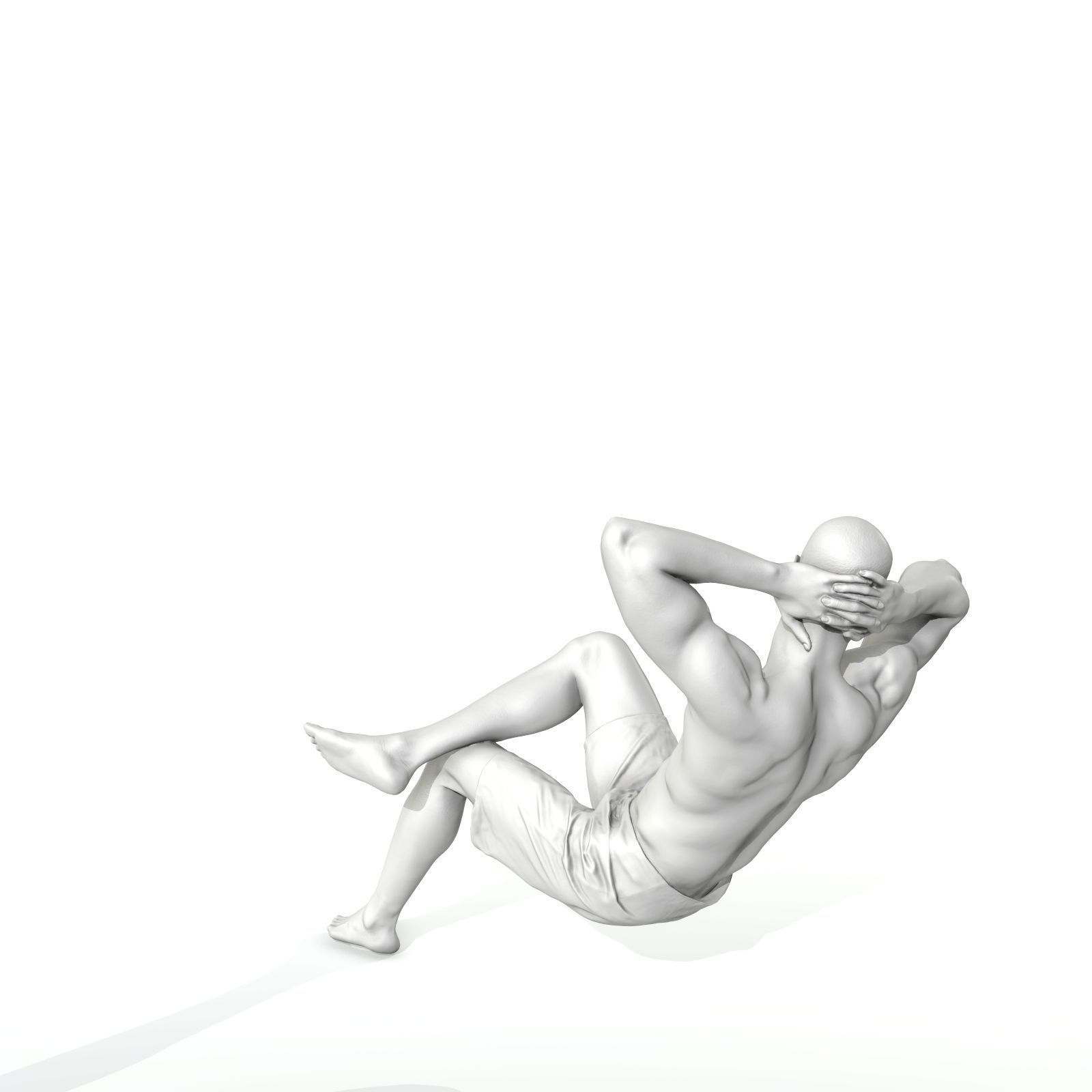 Laying Smiling Man with Green Shorts SMan0306-HD2-O01P01-S 3D model_11