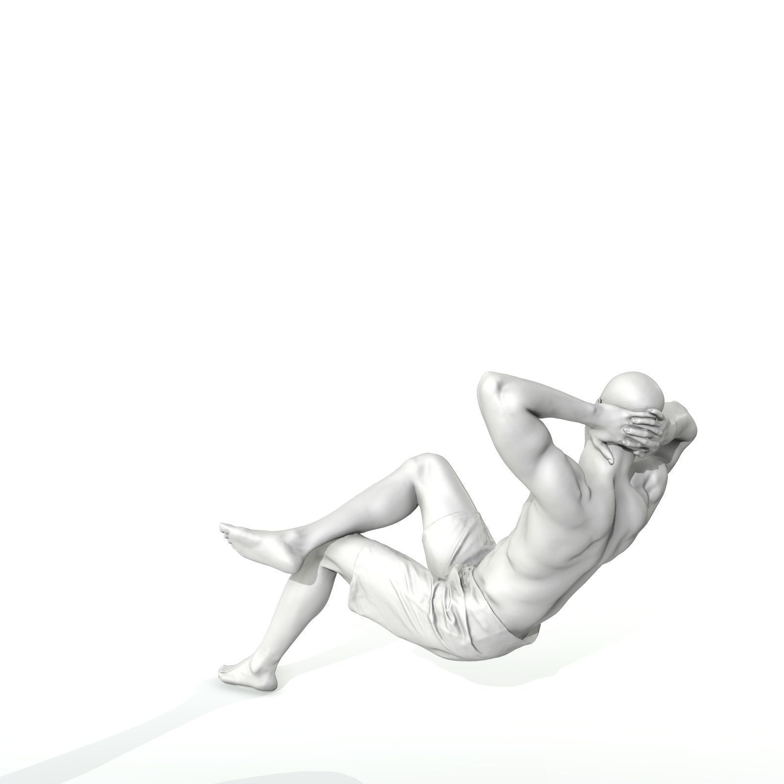 Laying Smiling Man with Green Shorts SMan0306-HD2-O01P01-S 3D model_12